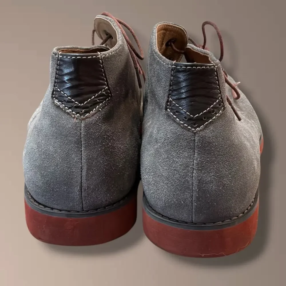 Men's SIze 10.5M JOHNSTON & MURPHY Gray Oiled Suede 